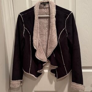 Women's dark grey suede and Cream jacket/blazer size small in good condition